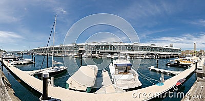 The panoramic view of the port at Wharf Terraces, Woolloomooloo. Editorial Stock Photo